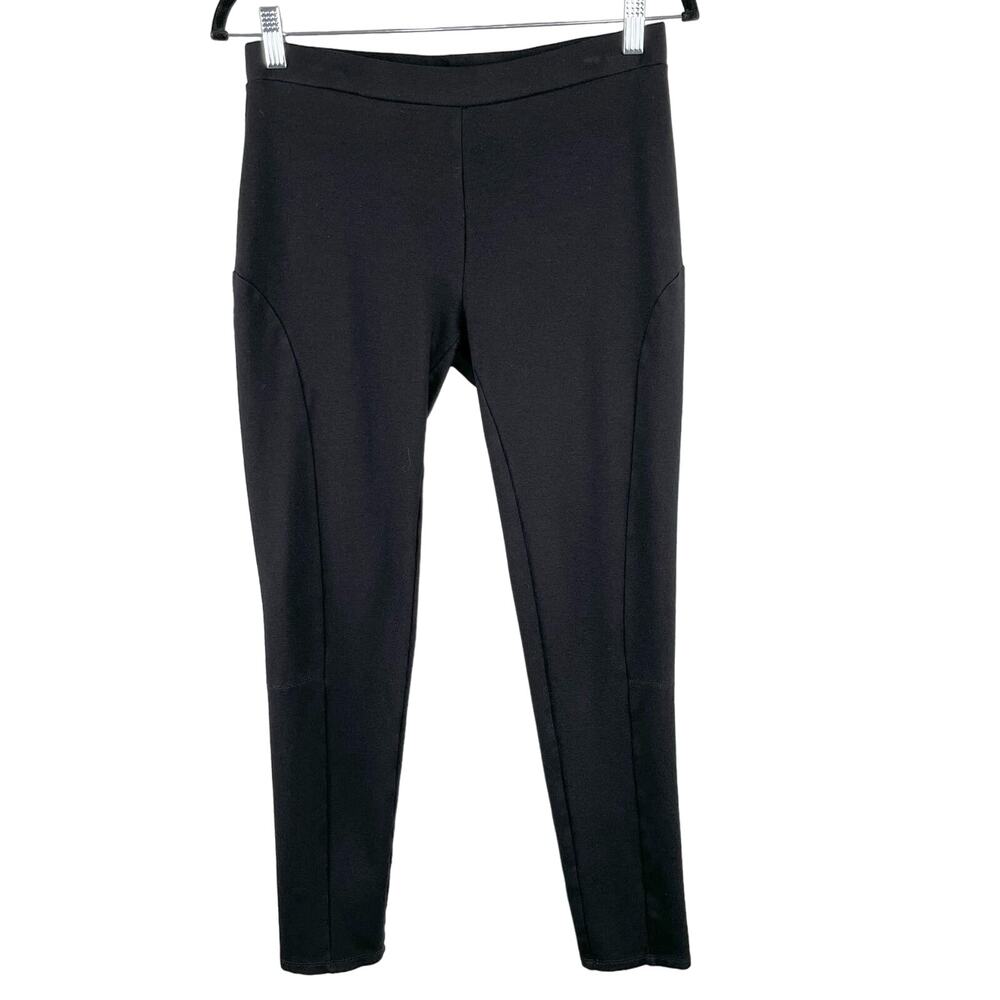 Laundry by Shelli Segal Black Side Panel Cropped Leggings Womens M Athleisure